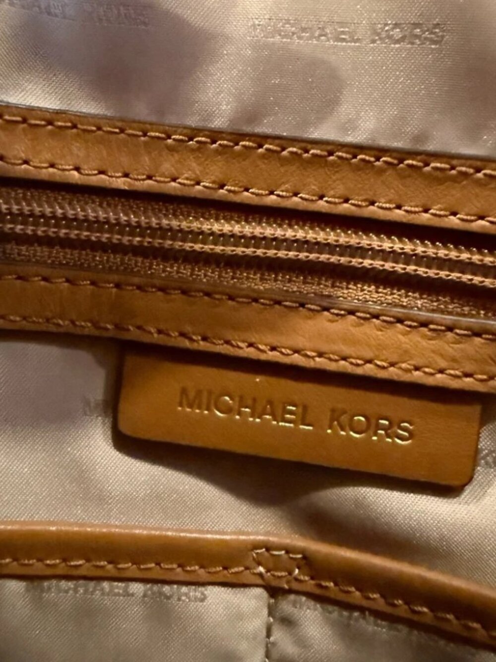Michael Kors Jet Set Large Travel Shoulder Signature Tote Brown/Tan EUC - Picture 10 of 15